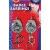 Hottie police badge earrings