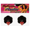 Leather pasties - flowers w/flashing hearts