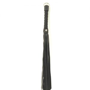 18" classic leather whip - black