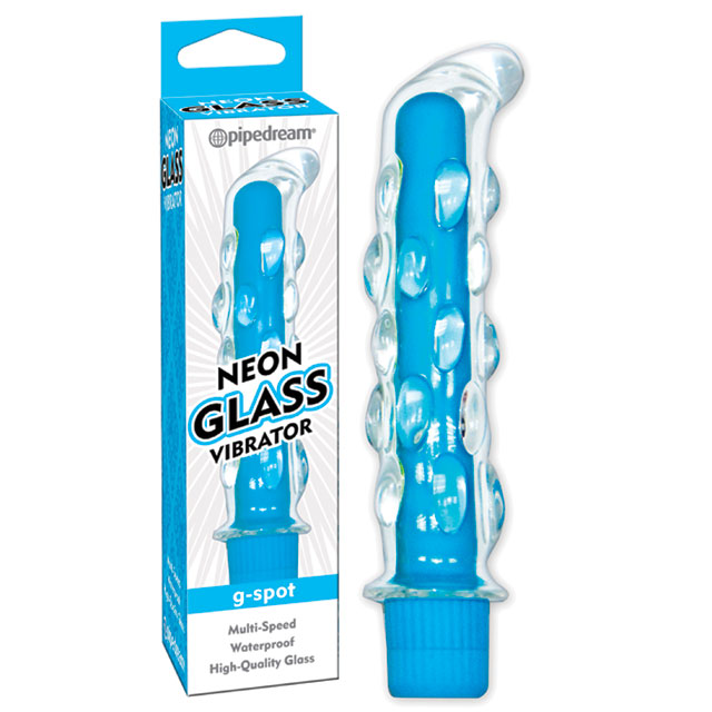 Neon Glass Vibrator - Blue