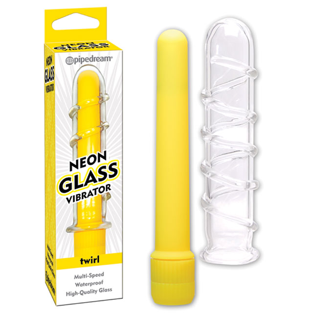 Neon Glass Vibrator - Yellow