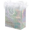 Maribou gift bag - silver hologram