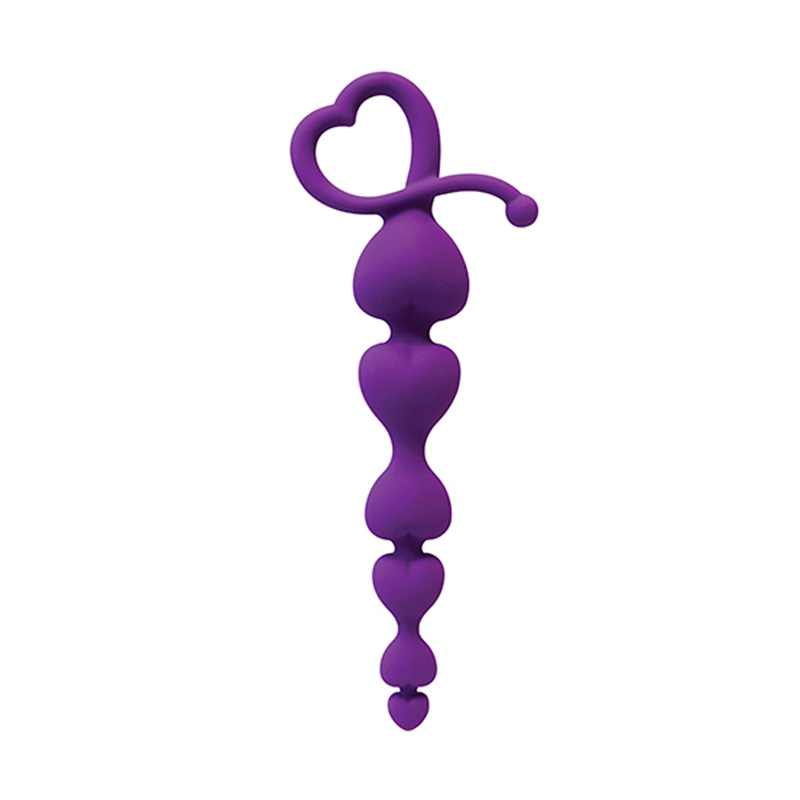 Gossip Hearts on a String Silicone Anal Beads Violet