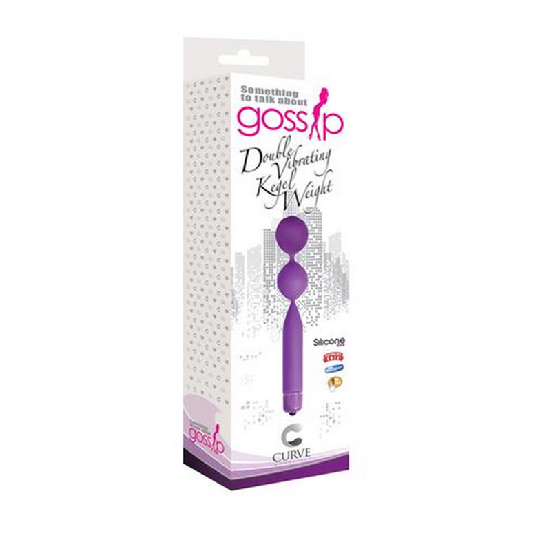 Gossip Double Vibrating Kegel Weight Silicone Violet