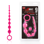 All About Anal Silicone Anal Beads 9 Balls Pink