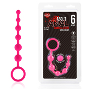 All About Anal Silicone Anal Beads 6 Balls Pink