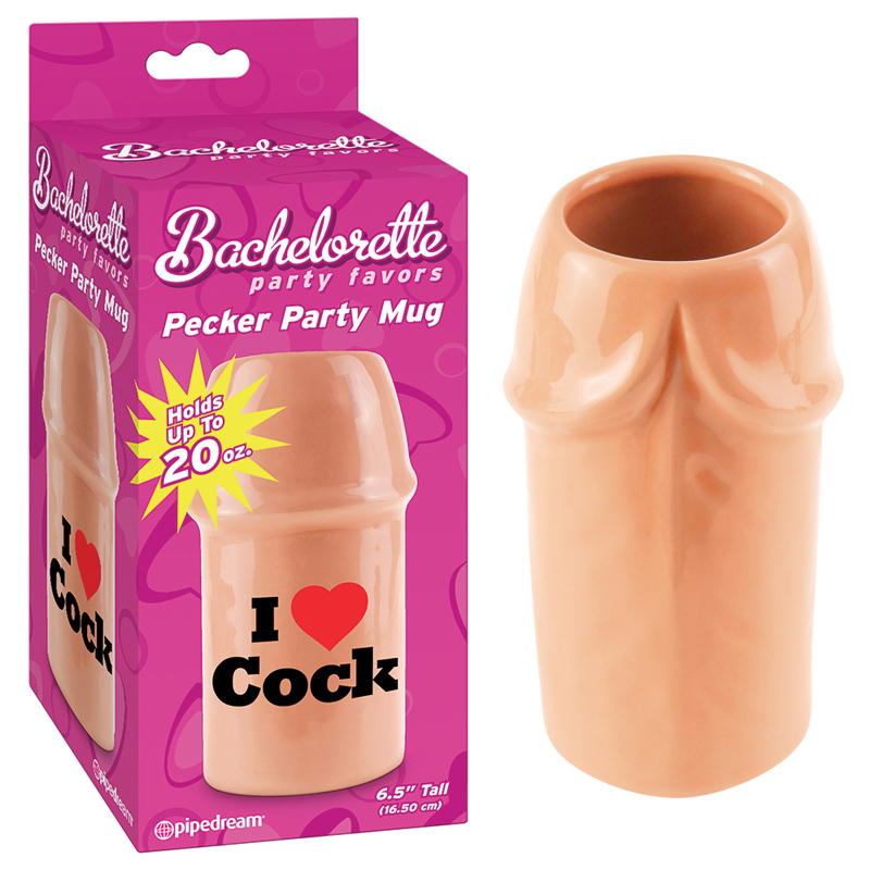 Bachelorette Party Favors Pecker Party Mug - I LOVE COCK!