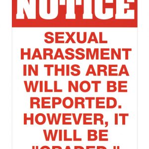 Sexual harrassment tin sign