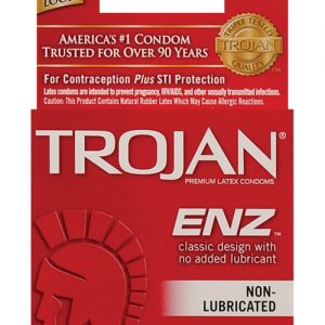 Trojan regular non-lube condoms - box of 3