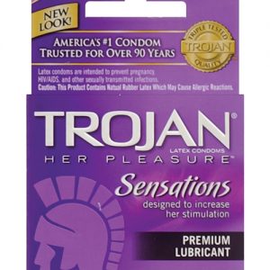 Trojan her pleasure condoms - box of 3