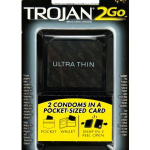 Trojan 2go ultra thin in pocket size card - 2 pack