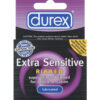 Durex extra sensitive ribbed condom - box of 3