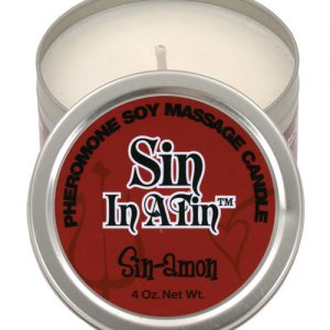 Sin in a tin pheromone soy massage candle - 4 oz sin-amon