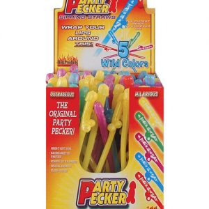 Party Pecker Straws - Asst. Colors Display of 144
