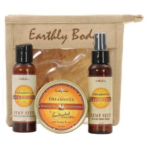 Earthly body jute gift bag dreamsicle - 6 oz candle