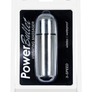 Power bullet vibrating massager - 3 speed silver