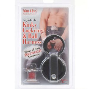 Adam & eve adjustable kinky cockring & ball harness