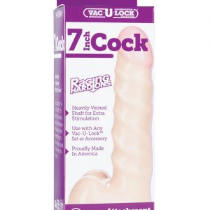Vac-u-lock 7" raging hard on realistic cock - natural