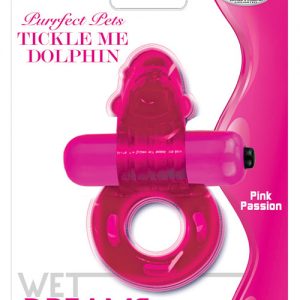 Purrrfect pet cockring clit stimulator dolphin - magenta