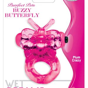 Purrrfect pet cockring clit stimulator butterfly - magenta