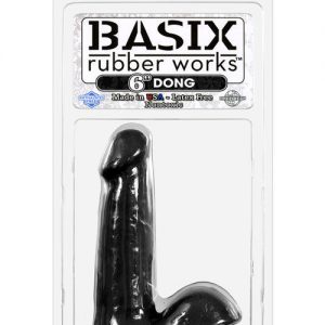 Basix rubber works 6" dong - black