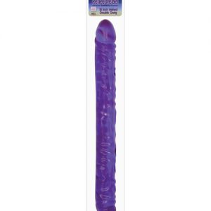 18" reflective gel veined double dong - lavender
