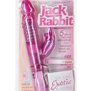 Waterproof jack rabbit - pink 5 rows of beads