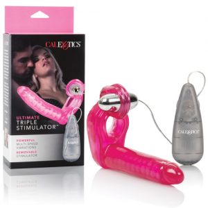The ultimate triple stimulator flexible dong w/cock ring