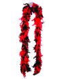 72" light weight feather boa - red & black w/gold tinsel