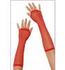 Long fishnet gloves - red