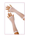 Long fishnet gloves - white