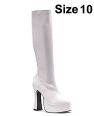 Ellie shoes chacha knee high boot w/1.5" platform white ten