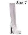 Ellie shoes chacha knee high boot w/1.5" platform white seven