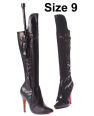 Ellie shoes sadie 5" heel  knee high boot w/1.5" platform black