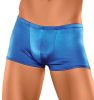 Male power satin lycra boxer blue large