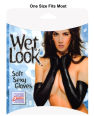 Wet look soft sexy gloves black o/s