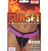 Neon ruffled crotchless g-string magenta o/s