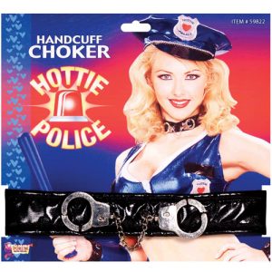 Hottie police handcuff choker