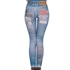 Grunge Graphic Jean Leggings - M/L