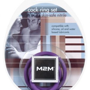 M2m nitrile cock ring - pack of 3 purple