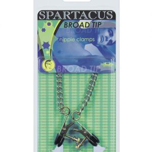 Adjustable broad tip nipple clamps w/link chain