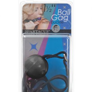 1.5" ball gag w/buckle - black