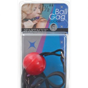 1.5" ball gag w/buckle - red