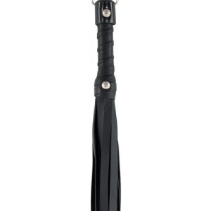 Mini leather whip - black