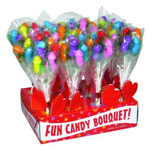 Candy penis bouquet - display of 12