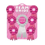 Team Bride Bachelorette Rosette Ribbon Set