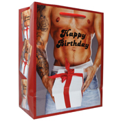 Happy Birthday Gift Bag: Photo of Hot Guy With Present