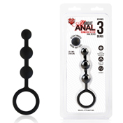 All About Anal Silicone Anal Beads 3 Balls Black