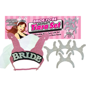 Bride-To-Be Naughty Bridal Tiara Set (Pink/Silver)