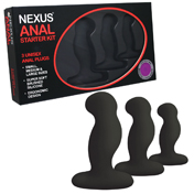 Nexus ANAL STARTER KIT 3 Solid Sillicone Anal Plugs - Black
